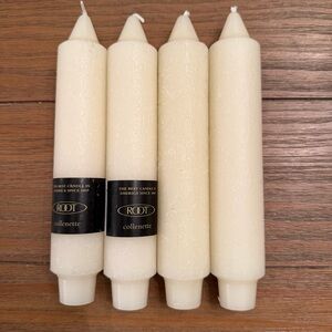 ROOT Timberline Collenettes Ivory Beeswax Candlesticks 7” 4 Ivory